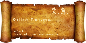 Kulich Marianna névjegykártya
